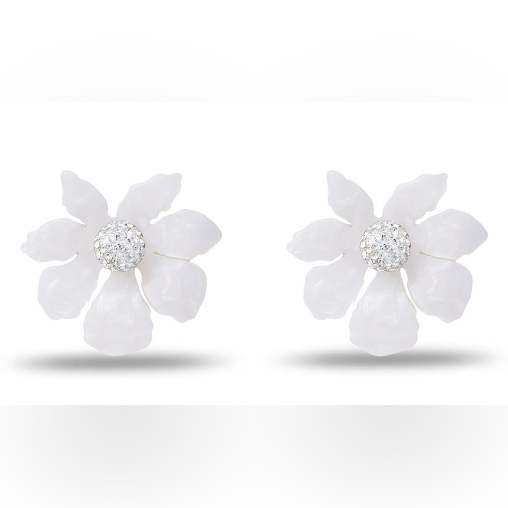 Lele Sadoughi Wildflower Mother of Pearl Button Earrings with Dust bag